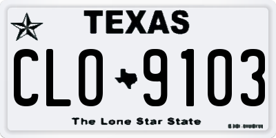 TX license plate CLO9103
