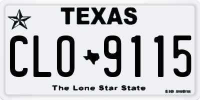 TX license plate CLO9115
