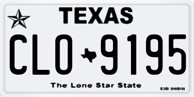 TX license plate CLO9195