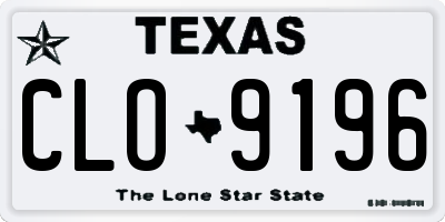 TX license plate CLO9196