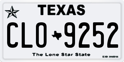 TX license plate CLO9252