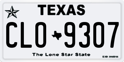 TX license plate CLO9307