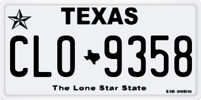 TX license plate CLO9358
