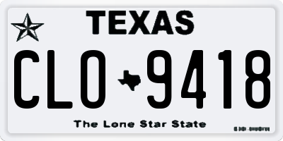 TX license plate CLO9418