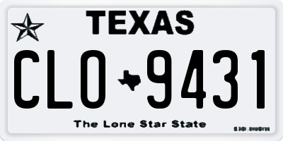 TX license plate CLO9431