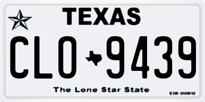 TX license plate CLO9439