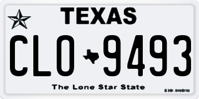 TX license plate CLO9493