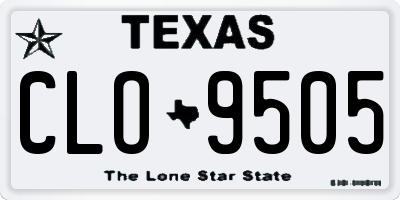 TX license plate CLO9505