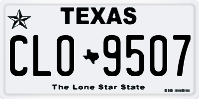 TX license plate CLO9507