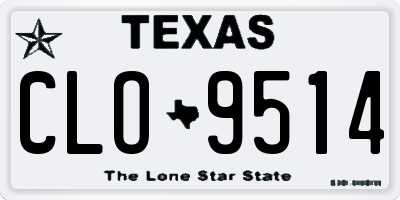 TX license plate CLO9514