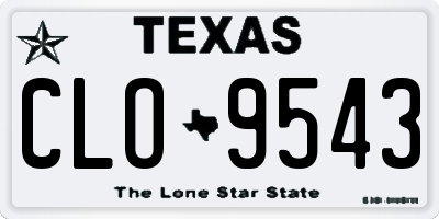 TX license plate CLO9543