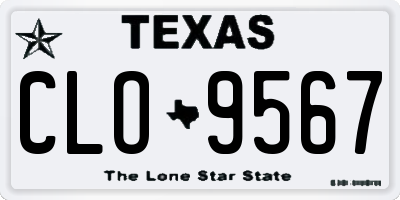 TX license plate CLO9567