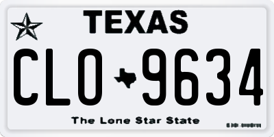 TX license plate CLO9634