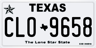 TX license plate CLO9658