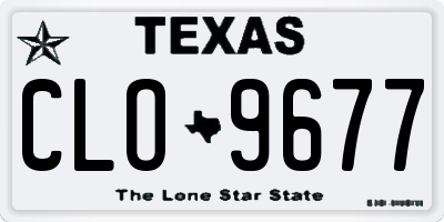 TX license plate CLO9677