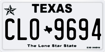 TX license plate CLO9694