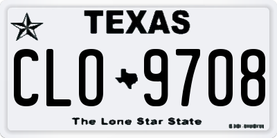 TX license plate CLO9708