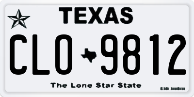 TX license plate CLO9812