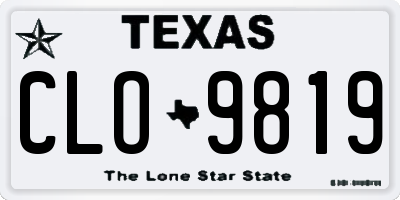 TX license plate CLO9819