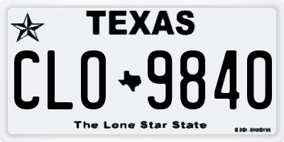 TX license plate CLO9840