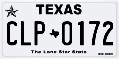 TX license plate CLP0172