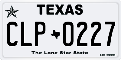 TX license plate CLP0227