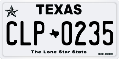 TX license plate CLP0235