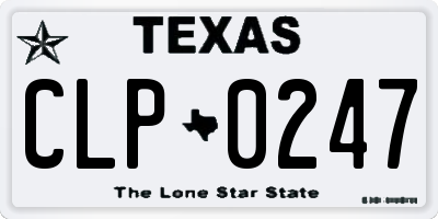 TX license plate CLP0247
