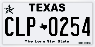 TX license plate CLP0254
