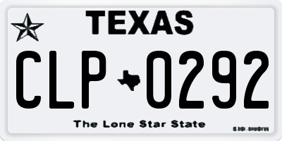 TX license plate CLP0292