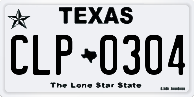TX license plate CLP0304