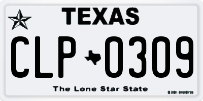 TX license plate CLP0309