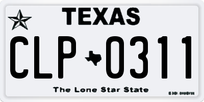 TX license plate CLP0311