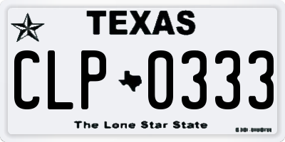 TX license plate CLP0333
