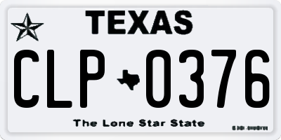 TX license plate CLP0376