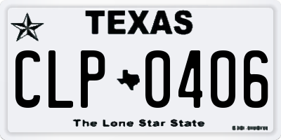 TX license plate CLP0406