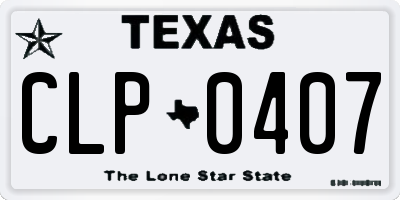 TX license plate CLP0407