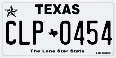 TX license plate CLP0454