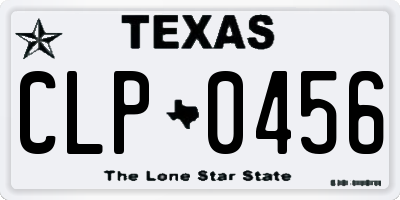 TX license plate CLP0456