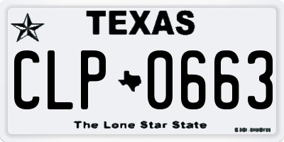 TX license plate CLP0663