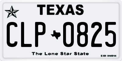 TX license plate CLP0825