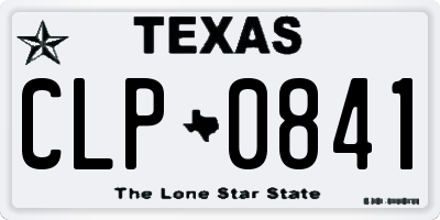 TX license plate CLP0841