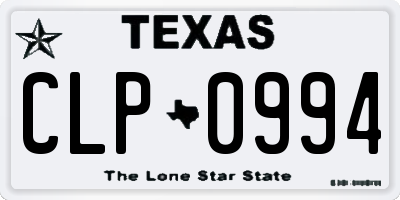 TX license plate CLP0994