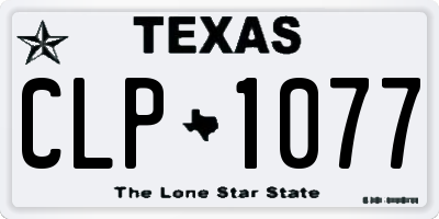 TX license plate CLP1077