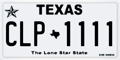 TX license plate CLP1111