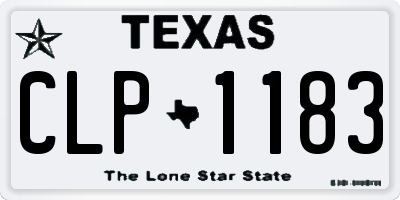 TX license plate CLP1183
