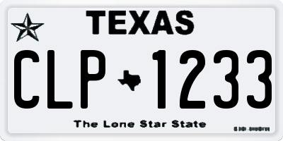 TX license plate CLP1233