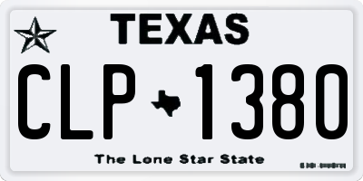 TX license plate CLP1380