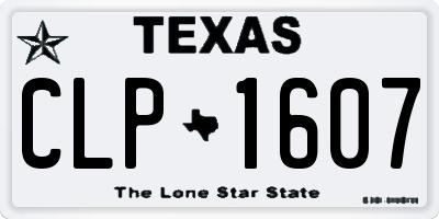 TX license plate CLP1607