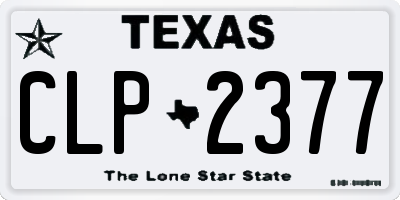 TX license plate CLP2377